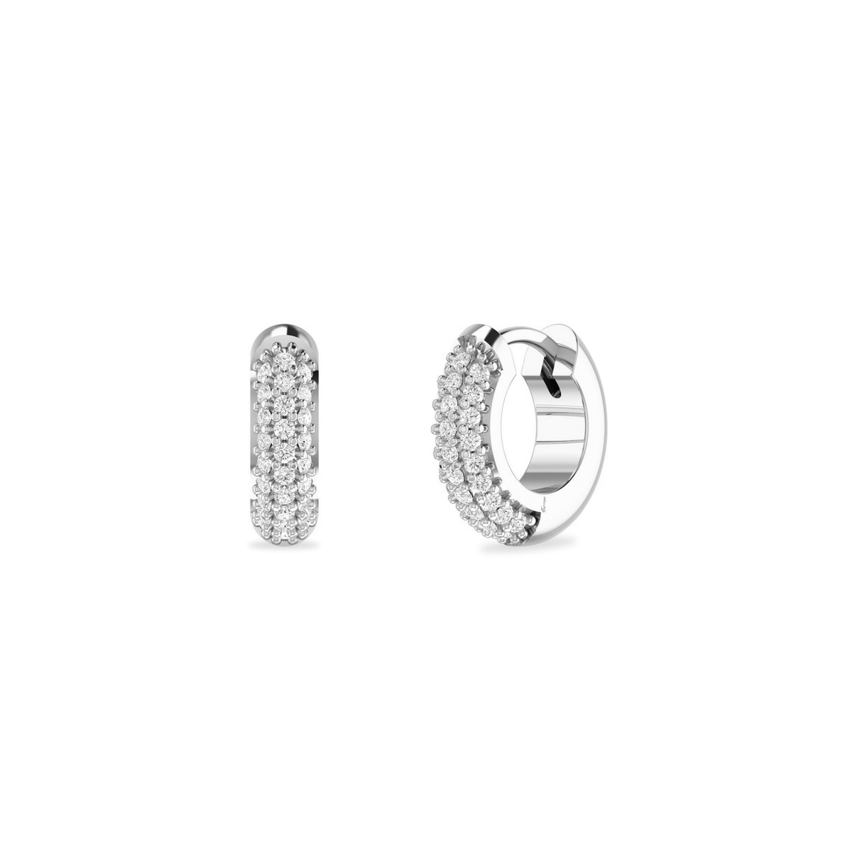QUARTZ HUGGIE EARRINGS